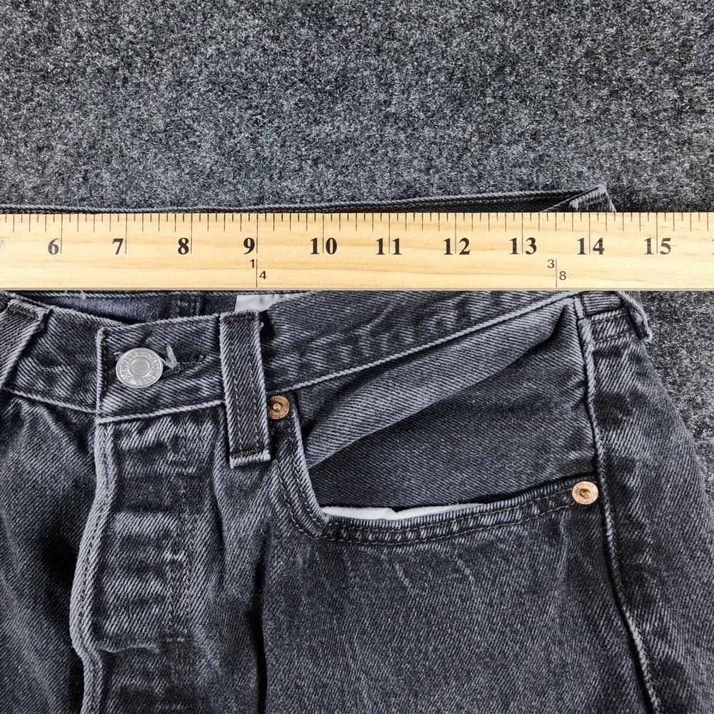 Levi's 501 Original Jeans Mens 31x32 Fit 29x29 Black Button Fly Faded Denim Y2K